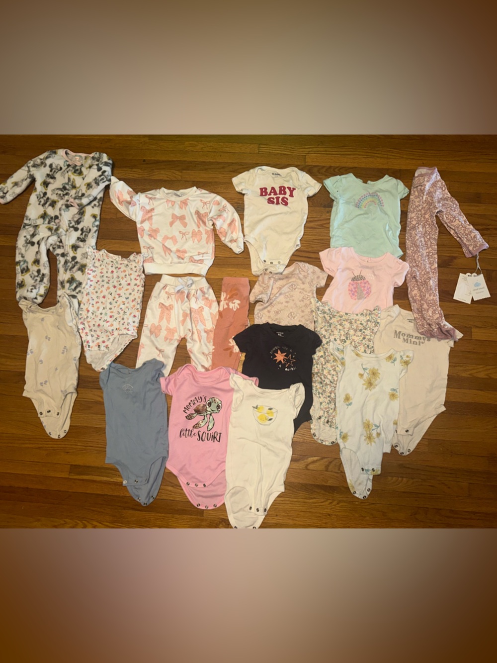 Mixed Baby Girls Onesie & Outfit Lot - Floral, Pink, White, Mint